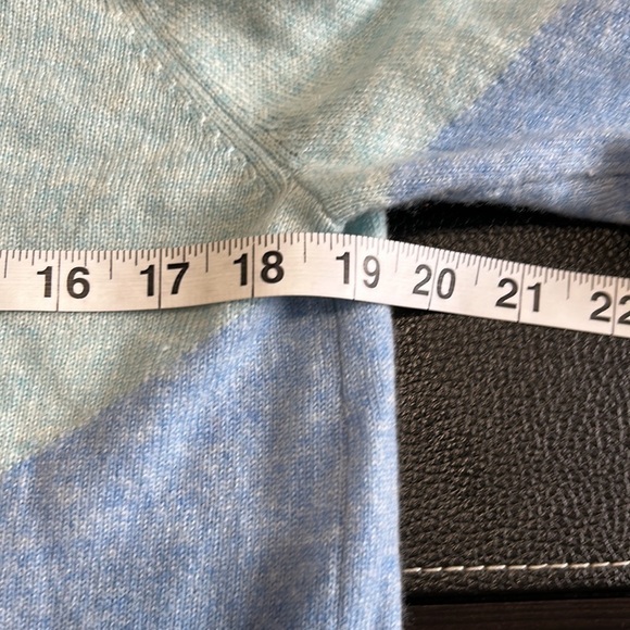 Lilly Pulitzer Brigitte Cashmere Sweater Bennet Blue Color Block Chevron Sz L - Picture 10 of 14